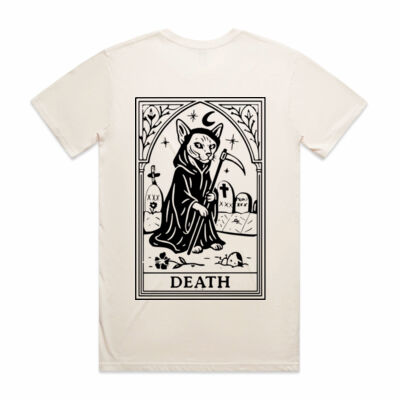 Death Tarot Cat T Shirt on bone Thumbnail